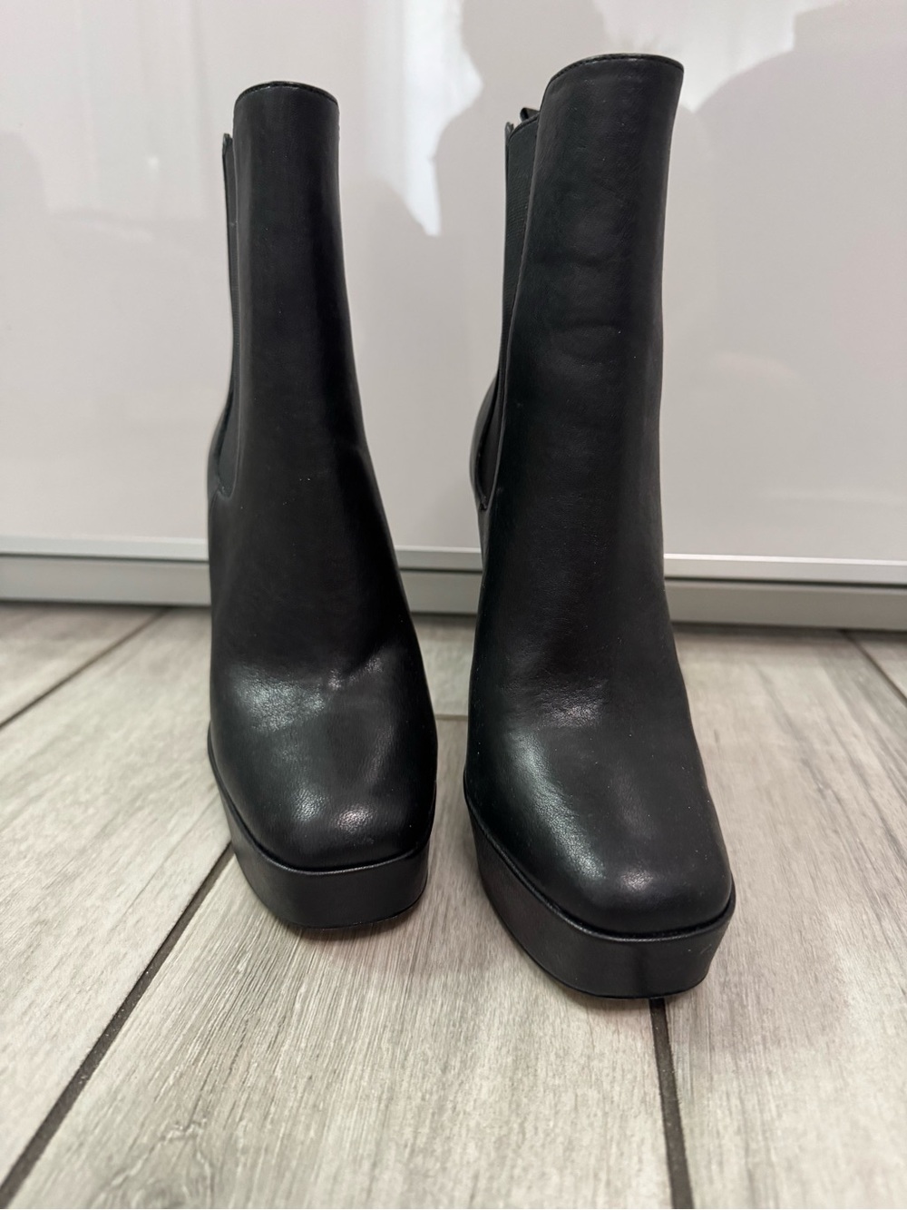 PAIGE Black Platform Chelsea Ankle Boots